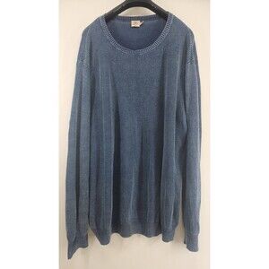 Faherty Men's XXL Blue 100% Cotton Long Sleeve Crewneck Sweater Pullover